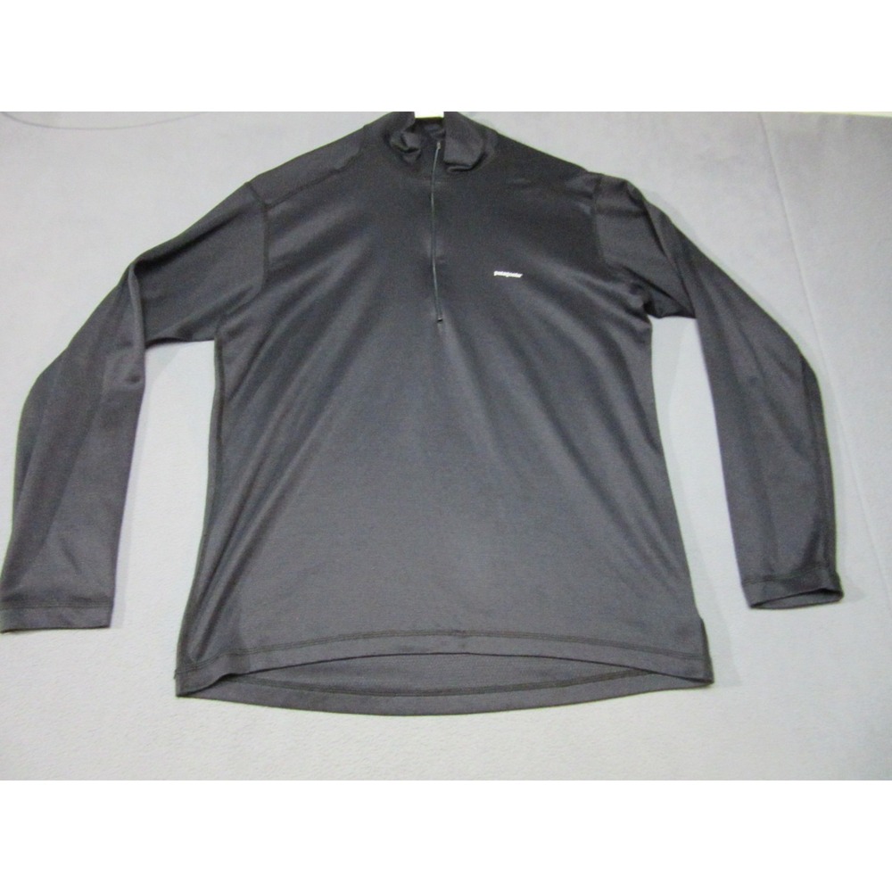 Patagonia Shirt Mens Medium Black Capilene 1/4 Zip Worn Wear Base Layer Stretch - Picture 1 of 10
